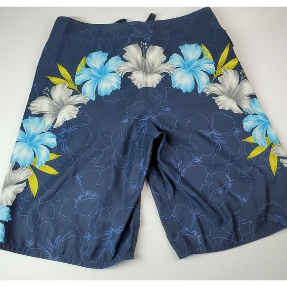 Rip Curl Boardwalk Men's Navy Blue Board Shorts w/Tropical Floral Design Size 33 - Picture 7 of 7